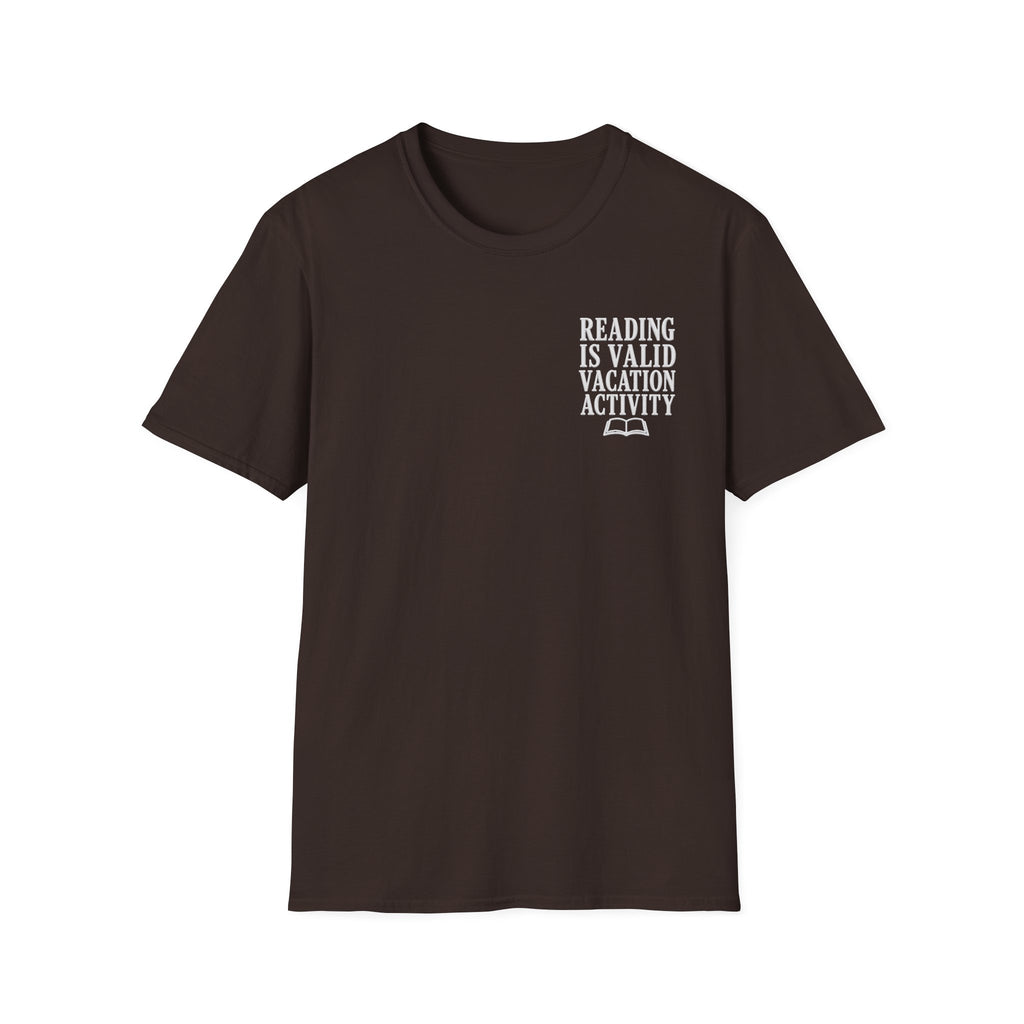 Reading Is Valid Vacation Activity Faux Embroidery T-Shirt