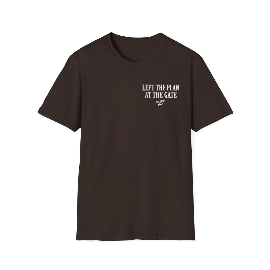 Left The Plan At The Gate Faux Embroidery T-Shirt