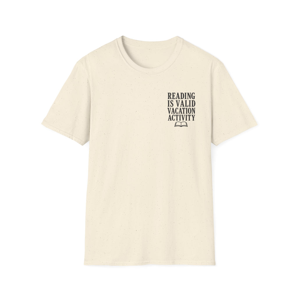Reading Is Valid Vacation Activity Faux Embroidery T-Shirt