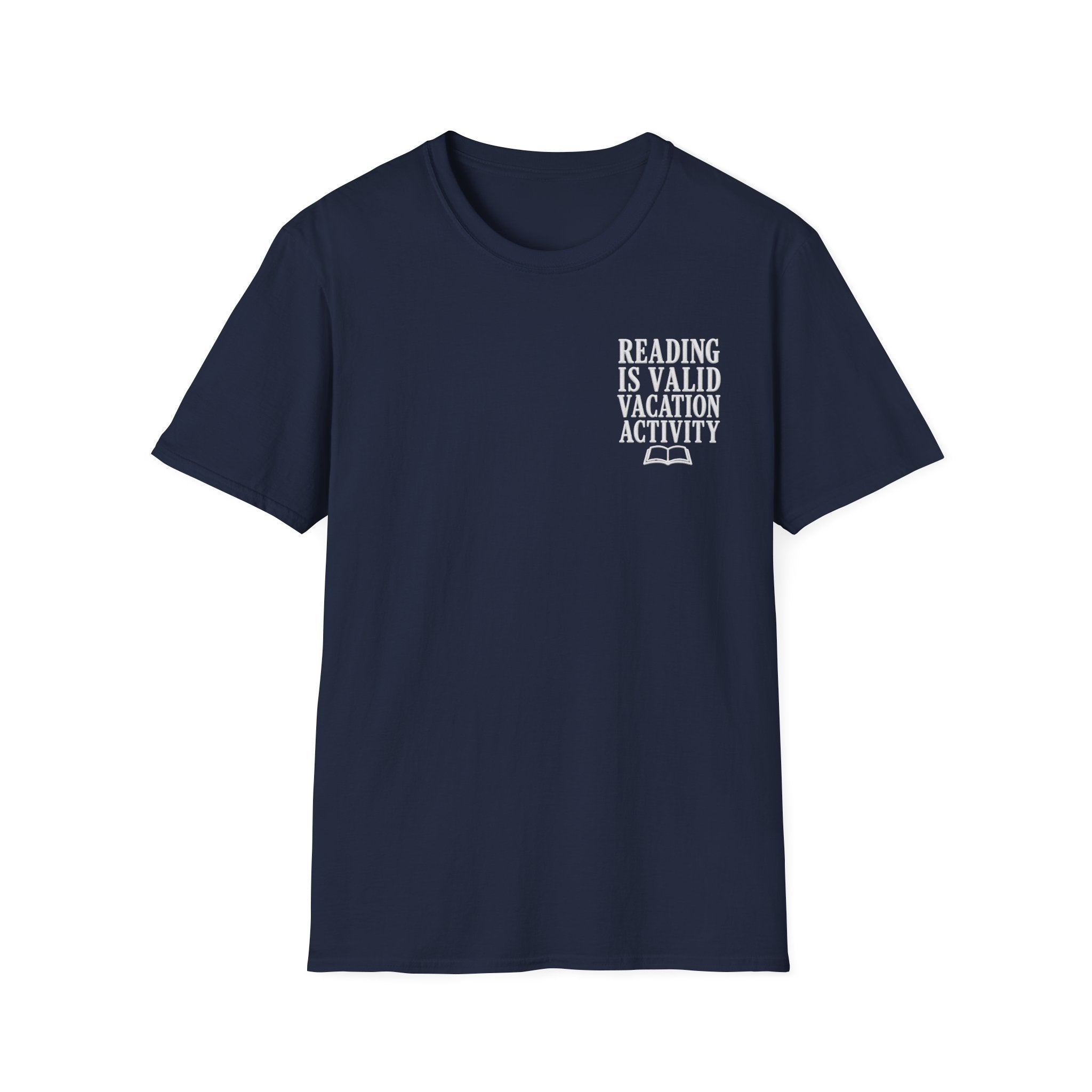 Reading Is Valid Vacation Activity Faux Embroidery T-Shirt