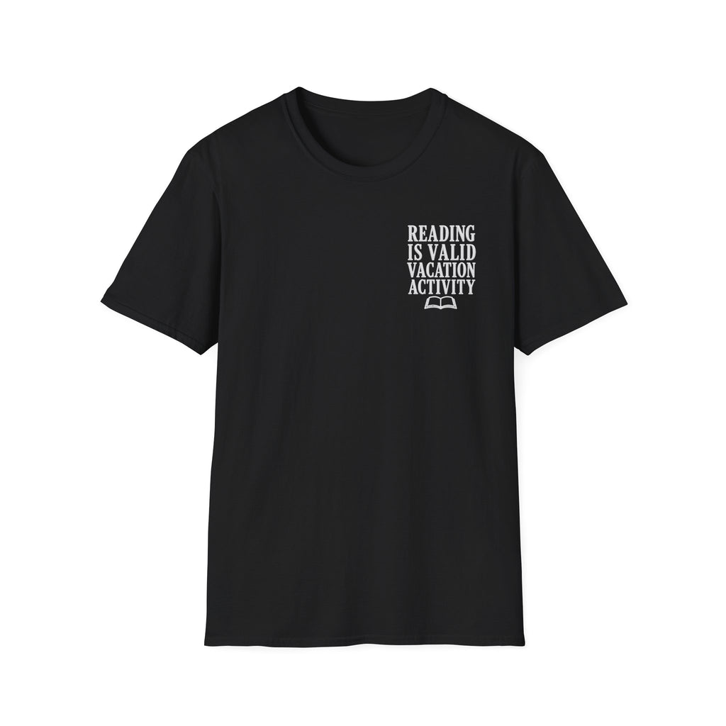 Reading Is Valid Vacation Activity Faux Embroidery T-Shirt