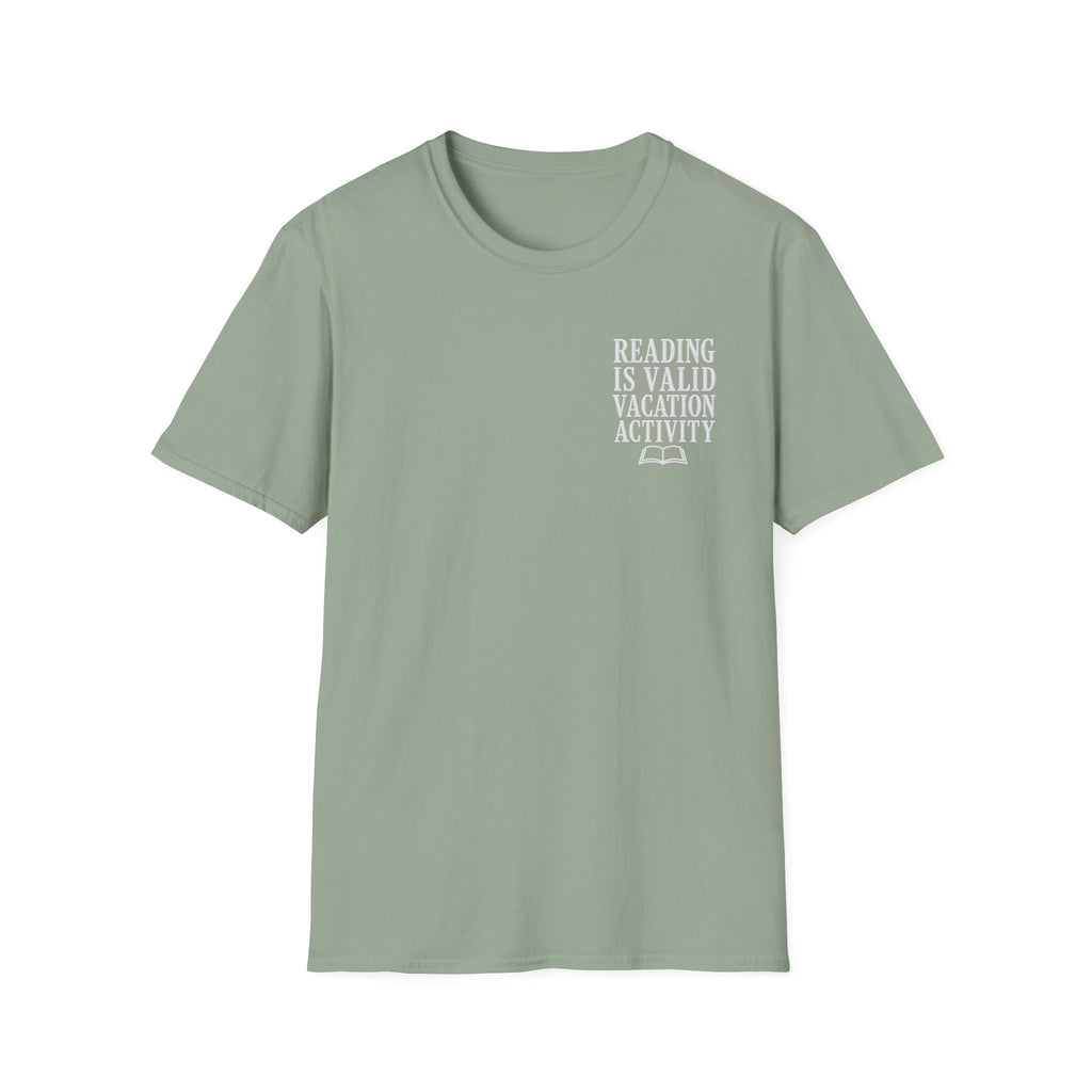 Reading Is Valid Vacation Activity Faux Embroidery T-Shirt